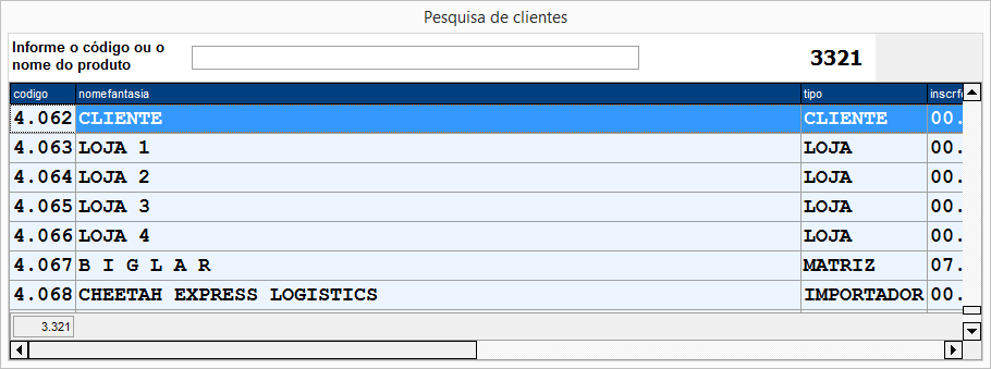 Pesquisa cliente Pesquisa cliente